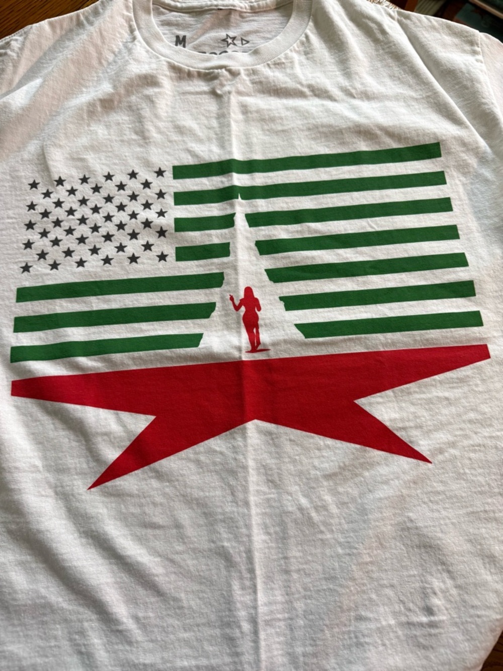 Juneteenth Cowboy Carter Beyoncé Beyonce White Graphic Tee Green Stripe Red Star